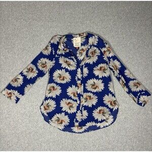 Anthropologie 14 of 52 Conversations Floral Button Up Top Colorful Lightweight 6